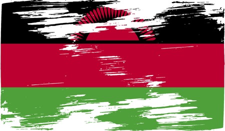 Flag of Malawi with old texture. Vector illustrationのイラスト素材