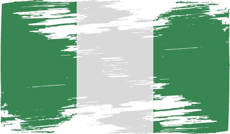 Flag of Nigeria with old texture. Vector illustrationのイラスト素材