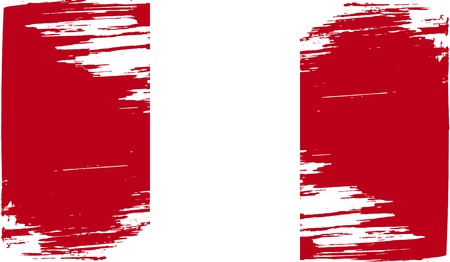 Flag of Peru with old texture. Vector illustrationのイラスト素材