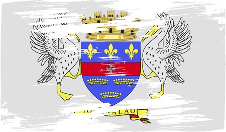 Flag of Saint Barthelemy with old texture. Vector illustrationのイラスト素材