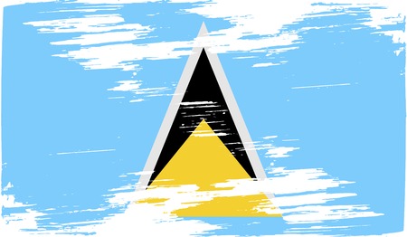 Flag of Saint Lucia with old texture. Vector illustrationのイラスト素材