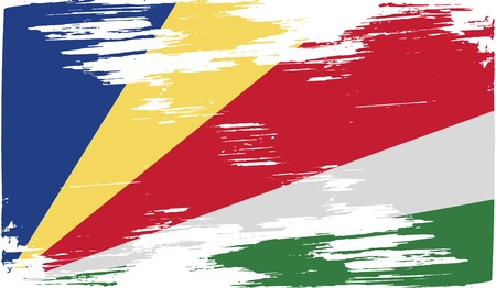 Flag of Seychelles with old texture. Vector illustrationのイラスト素材