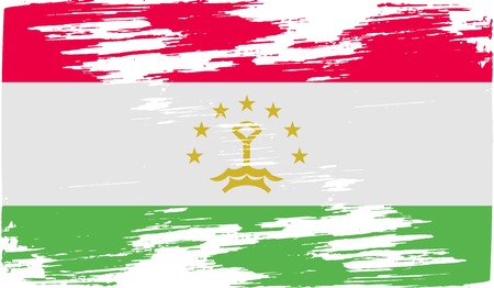 Flag of Tajikistan with old texture. Vector illustrationのイラスト素材