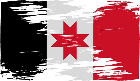 Flag of Udmurtia with old texture. Vector illustrationのイラスト素材