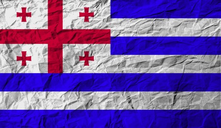 Flag of Ajaria with old texture. Vector illustrationのイラスト素材