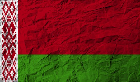 Flag of Belarus with old texture. Vector illustrationのイラスト素材