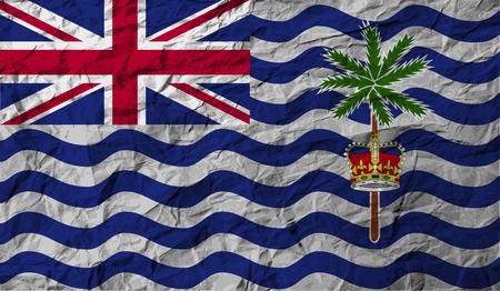 Flag of British Indian Ocean Territory with old texture. Vector illustrationのイラスト素材