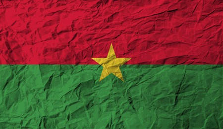 Flag of Burkina Faso with old texture. Vector illustrationのイラスト素材