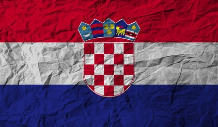 Flag of Croatia with old texture. Vector illustrationのイラスト素材