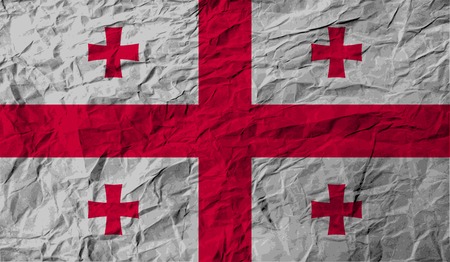 Flag of Georgia with old texture. Vector illustrationのイラスト素材