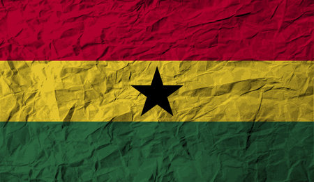 Flag of Ghana with old texture. Vector illustrationのイラスト素材