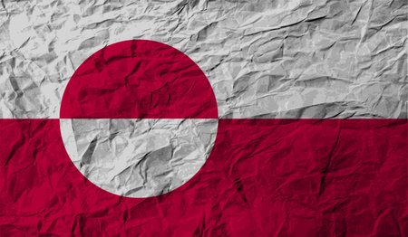 Flag of Greenland with old texture. Vector illustrationのイラスト素材