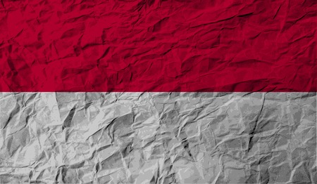 Flag of Indonesia with old texture. Vector illustrationのイラスト素材
