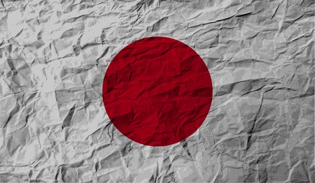 Flag of Japan with old texture. Vector illustrationのイラスト素材