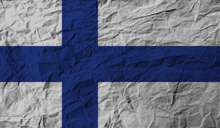 Flag of Finland with old texture. Vector illustrationのイラスト素材