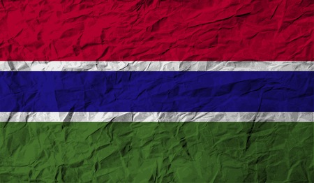 Flag of Gambia with old texture. Vector illustrationのイラスト素材
