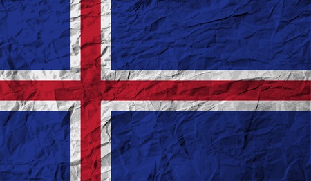 Flag of Iceland with old texture. Vector illustrationのイラスト素材
