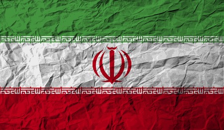 Flag of Iran with old texture. Vector illustrationのイラスト素材