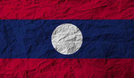 Flag of Laos with old texture. Vector illustrationのイラスト素材