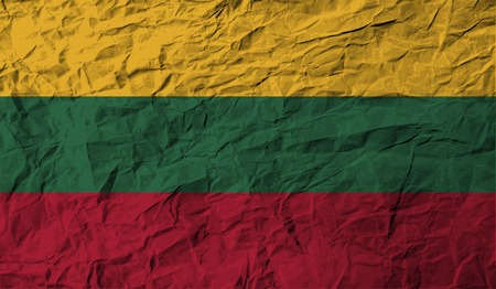 Flag of Lithuania with old texture. Vector illustrationのイラスト素材