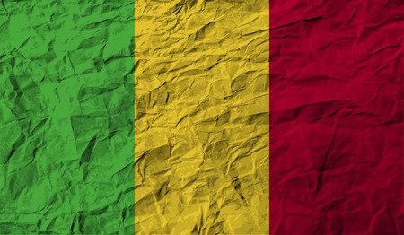 Flag of Mali with old texture. Vector illustrationのイラスト素材