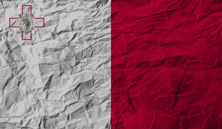 Flag of Malta with old texture. Vector illustrationのイラスト素材