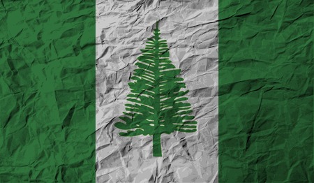 Flag of Norfolk Island with old texture. Vector illustrationのイラスト素材