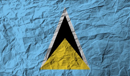 Flag of Saint Lucia with old texture. Vector illustrationのイラスト素材