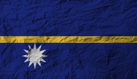 Flag of Nauru with old texture. Vector illustrationのイラスト素材