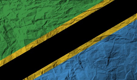 Flag of Tanzania with old texture. Vector illustrationのイラスト素材