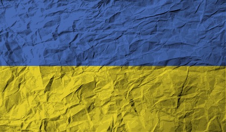 Flag of Ukraine with old texture. Vector illustrationのイラスト素材