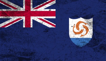 Flag of Anguilla with old texture. Vector illustrationのイラスト素材