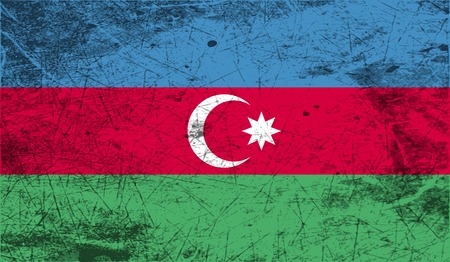 Flag of Azerbaijan with old texture. Vector illustrationのイラスト素材