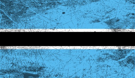 Flag of Botswana with old texture. Vector illustrationのイラスト素材