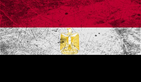 Flag of Egypt with old texture. Vector illustrationのイラスト素材