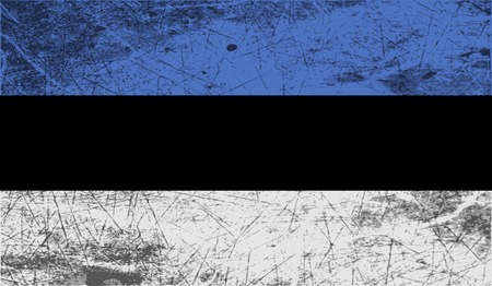 Flag of Estonia with old texture. Vector illustrationのイラスト素材