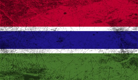 Flag of Gambia with old texture. Vector illustrationのイラスト素材