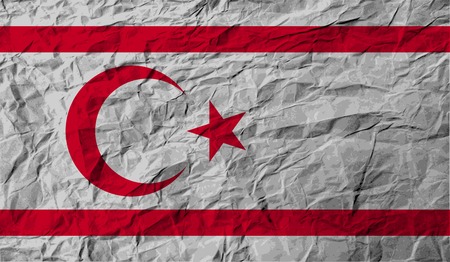 Flag of Turkish and Northern Cyprus with old texture. Vector illustrationのイラスト素材