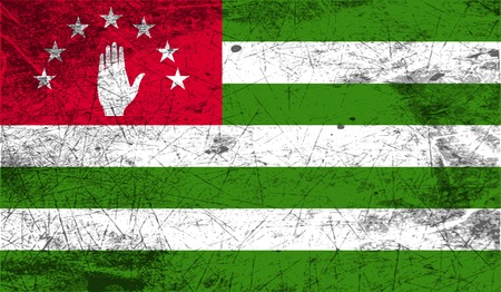 Flag of Abkhazia with old texture. Vector illustrationのイラスト素材