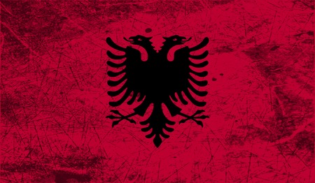 Flag of Albania with old texture. Vector illustrationのイラスト素材