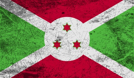 Flag of Burundi with old texture. Vector illustrationのイラスト素材