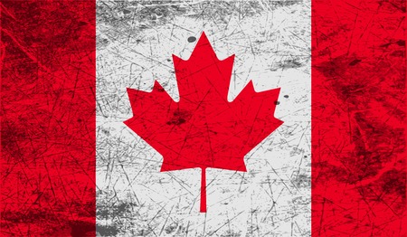 Flag of Canada with old texture. Vector illustrationのイラスト素材