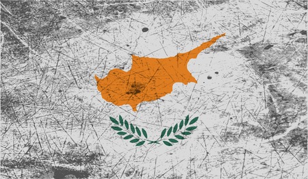 Flag of Cyprus with old texture. Vector illustrationのイラスト素材