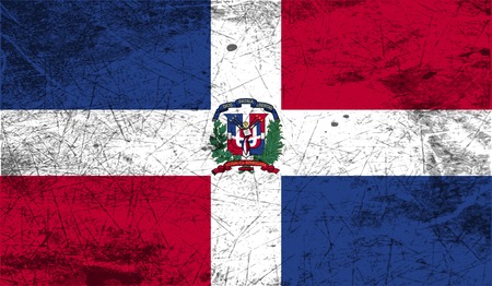 Flag of Dominican Republic with old texture. Vector illustrationのイラスト素材