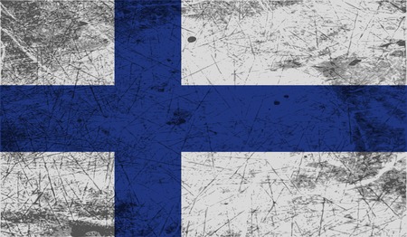 Flag of Finland with old texture. Vector illustrationのイラスト素材