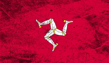 Flag of Isle of man with old texture. Vector illustrationのイラスト素材