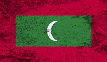 Flag of Maldives with old texture. Vector illustrationのイラスト素材