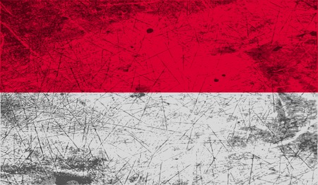 Flag of Monaco with old texture. Vector illustrationのイラスト素材