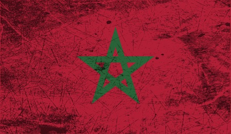 Flag of Morocco with old texture. Vector illustrationのイラスト素材
