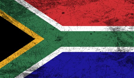Flag of South Africa with old texture. Vector illustrationのイラスト素材